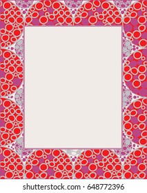 decorative vertical frame with bright abstract design from circles