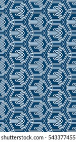 decorative vertical geometric banner. abstract seamless cube. vector illustration.