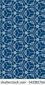 decorative vertical geometric banner. abstract seamless cube. vector illustration.