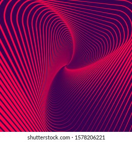 Decorative vertigo vector lines hypnotized psychedelic motion illusion rotating shape effects