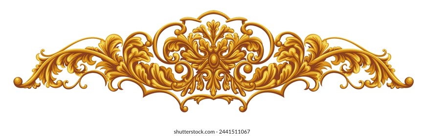 Decorative vignette with golden scrolls in victorian style