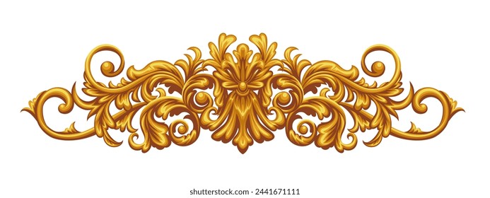 Decorative vignette with golden scrolls in victorian style