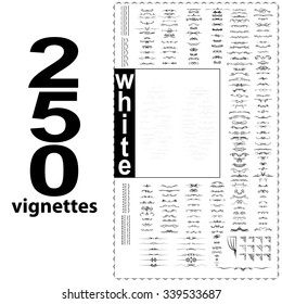 Decorative vignettes to decorate documents. Black and white.
