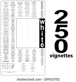 Decorative vignettes to decorate documents. Black and white.
