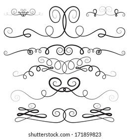 Decorative Vignettes Vintage Borders Scrolls Vector Stock Vector ...