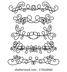 Decorative Vignettes Vintage Borders Scrolls Vector Stock Vector ...