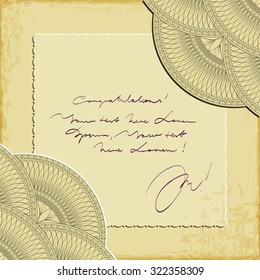 Decorative vintage abstract background with corner elements. Stylized frame with floral elements.