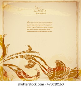 Dekorative Vintage-Batik-Hintergrund exotischer Blumen