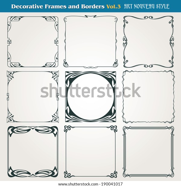 Decorative vintage borders and frames Art Nouveau\
style vector
