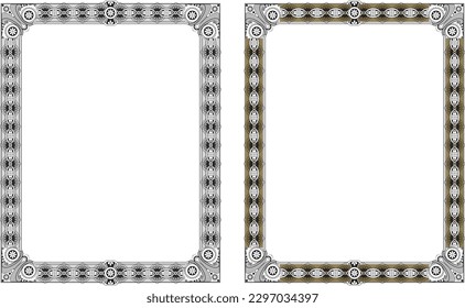 Bordes y marcos vintage decorativos, vector de estilo antiguo.