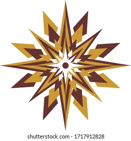Decorative vintage brown and gold  star