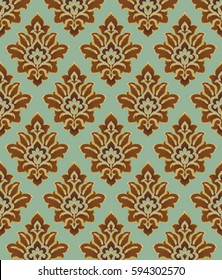 decorative vintage brown ornament on a blue background