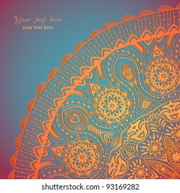 Decorative Vintage Design Element, illustration with lacy frame decoration, ornamental corner with floral endless pattern. You can use it separately.
