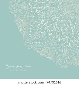 Decorative Vintage Design Element, illustration with lacy frame decoration, ornamental corner with floral endless pattern. You can use it separately.
