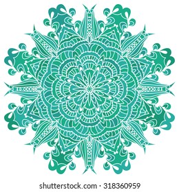 Decorative Vintage Design Element, Vector mandala element. Hand draw lace ornament. Vector snowflake