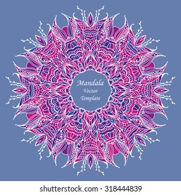 Decorative Vintage Design Element, Vector mandala element. Hand draw lace ornament