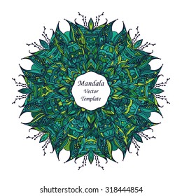 Decorative Vintage Design Element, Vector mandala element. Hand draw lace ornament