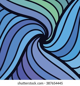 Decorative Vintage Design Element, Vector zentangle waves element. Hand-draw swirl. Colorful modern backdrop