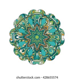 Decorative Vintage Design Element, Vector mandala element. Hand draw lace ornament.
