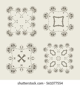 Decorative vintage element. For business card, monogram, poster, logo, postcards, design. Vector illustration.