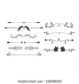Decorative vintage elements vector illustration set