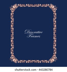Decorative vintage floral frame in middle age style. Vector illustration.