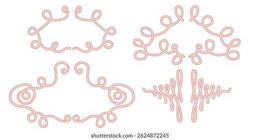 Decorative vintage flourishes and elegant calligraphy frames set with hand drawn ornaments for certificates invitations and greeting card design