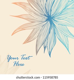 Decorative vintage flower elements for design. Illustration with lacy flower ornamental corner. Floral banner