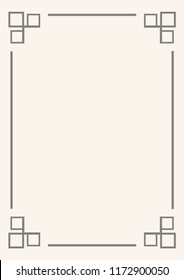 Decorative vintage fram border in rectangle proportion for background 