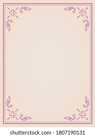 Decorative vintage frame in antique rococo style. Vector illustration.