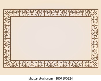 Decorative vintage frame in antique rococo style. Vector illustration.