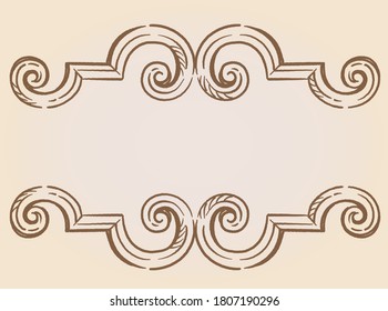 Decorative vintage frame in antique rococo style. Vector illustration.