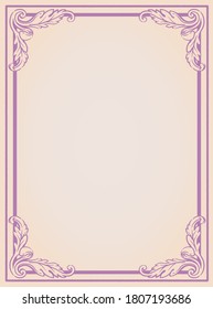 Marco vintage decorativo de estilo rococó antiguo. Ilustración vectorial.