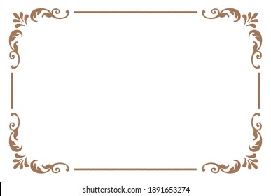 Decorative vintage frame in antique style. Vector illustration.