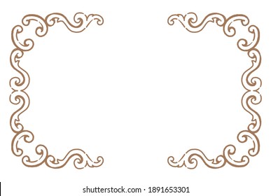 Decorative vintage frame in antique style. Vector illustration.