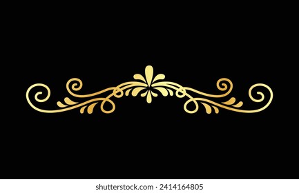 Decorative vintage frame and border, Gold photo frame with corner Thailand line floral for picture, Vector design decoration pattern style. calligraphic design. gold ornament decorate luxury element