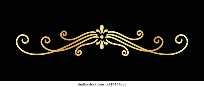 Decorative vintage frame and border, Gold photo frame with corner Thailand line floral for picture, Vector design decoration pattern style. calligraphic design. gold ornament decorate luxury element