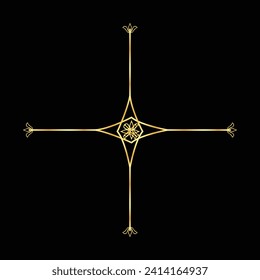 Decorative vintage frame and border, Gold photo frame with corner Thailand line floral for picture, Vector design decoration pattern style. calligraphic design. gold ornament decorate luxury element
