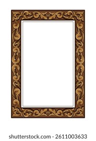 Decorative vintage frame and border with hand drawn ornament engraving, greeting card frame design with luxury classic style engraving