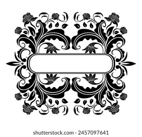  Marco vintage decorativo y borde . Diseño de Vector. adorno floral.