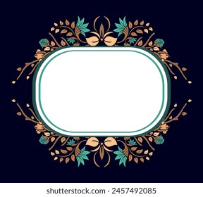 Decorative vintage frame and border . Vector design. floral ornament.