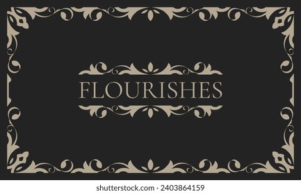 Decorative vintage frame, borders rectangular shape. Old background. - Vector.