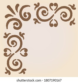 Decorative vintage frame corner in antique gothic style. Vector illustration.