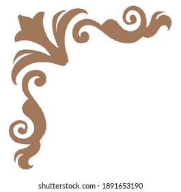Decorative vintage frame corner in antique style. Vector illustration.