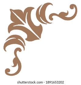 Decorative vintage frame corner in antique style. Vector illustration.