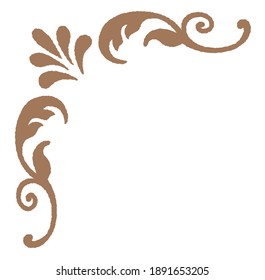 Decorative vintage frame corner in antique style. Vector illustration.