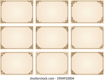 Decorative vintage frame design collection