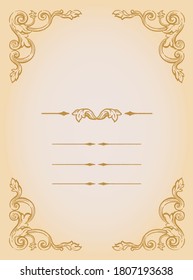 Marco vintage decorativo y elementos de estilo rococó antiguo. Ilustración vectorial.