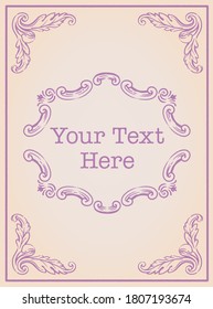 Decorative vintage frame and elements in antique rococo style. Vector illustration.