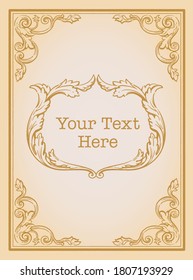 Marco vintage decorativo y elementos de estilo rococó antiguo. Ilustración vectorial.
